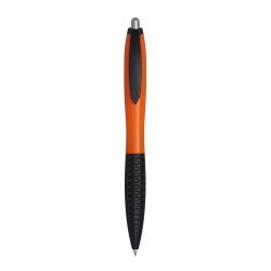 Kugelschreiber 50 Stück schwarz orange schwarzschreibend 14 cm mit Druckmechanismus ergonomischer Griffzone aus Kunststoff