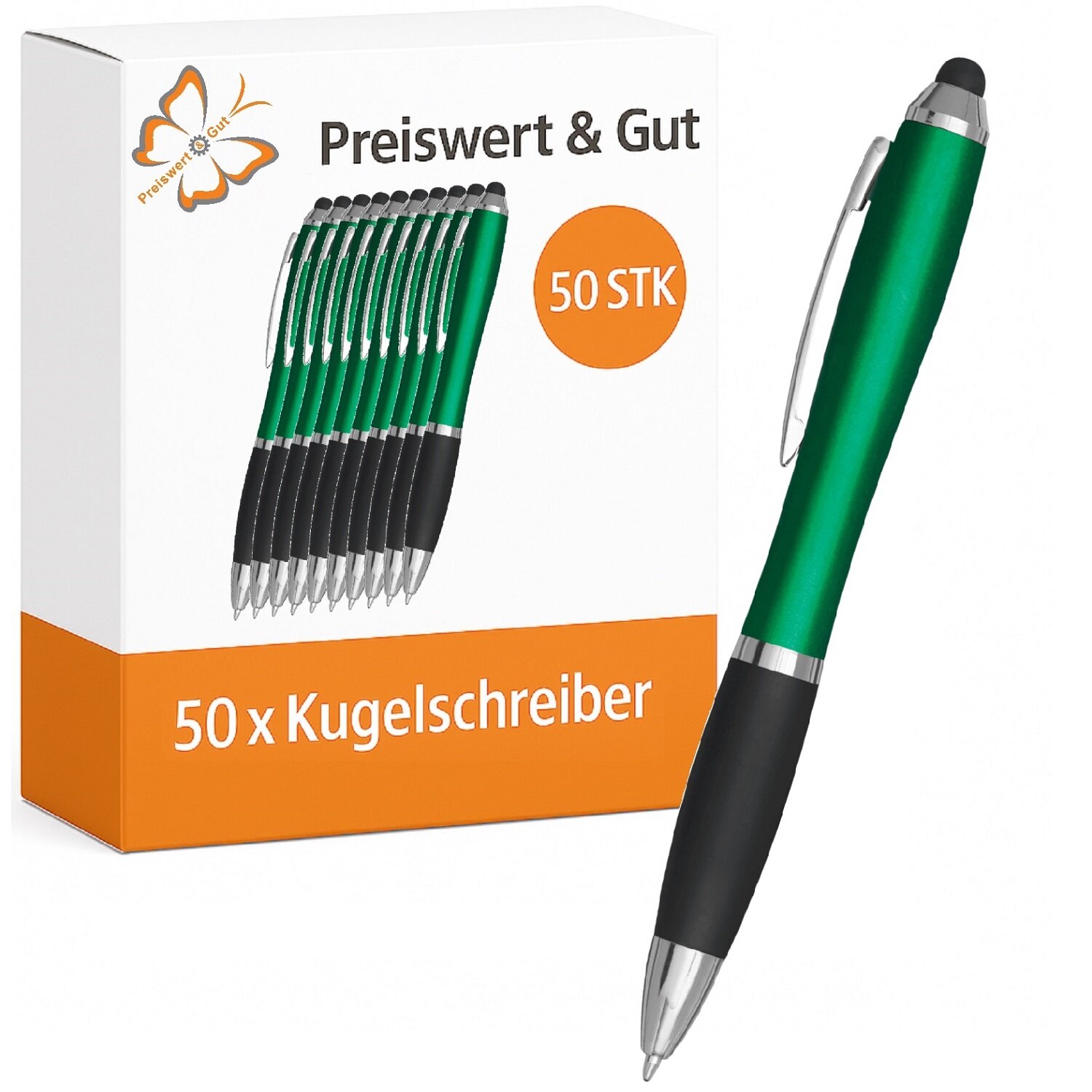 Kugelschreiber Set 50 Stk – Schreibset mit Touch & Dreh