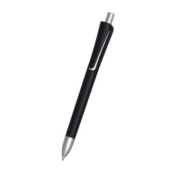 50x Kugelschreiber schwarz aus Kunststoff, Kuli mit Clip und Druckmechanismus, schwarzschreibend, 14,2 cm, 8 g je Stift, silber-matte Details, für Büro und Schule