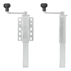 2x Bootsstütze einstellbar für Bootstrailer 40x40 mm höhenverstellbar ausdrehbar als Spindelstütze Hubstütze mit 200 kg Tragkraft