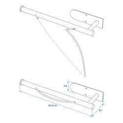 Küchenrollenhalter ohne Bohren Wandhalter aus Edelstahl 304 rostfrei mit Abrollbremse für XXL Küchenrolle bis 14,5 cm Breite