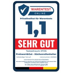 Küchenrollenhalter ohne Bohren Wandhalter aus Edelstahl 304 rostfrei mit Abrollbremse für XXL Küchenrolle bis 14,5 cm Breite