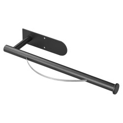 Küchenrollenhalter ohne Bohren mit Abroll-Bremse Premium schwarz mit M3 Klebepad und Befestigungsmaterial für die Wand
