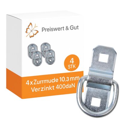 4x Zurrösen für Anhänger 103x70 mm Zugkraft 400daN Verzurrösen verzinkt für Ladungssicherung