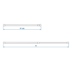 2 x  Klemmstange Größe 41 bis 71cm Spannstange für 50 bis 70 cm sehr gut geeignet mit Gummikappen Teleskopstange geeignet für z.b Gardine Vorhang auch im Wohnmobil