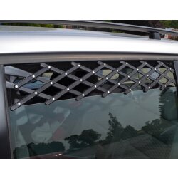 2x Lüftungsgitter für Hunde – Fenstergitter verstellbar 24-70cm Breite, 23-7cm Höhe, sicherer Halt ohne Werkzeug, Autozubehör für frische Luft im PKW