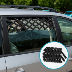 2x Lüftungsgitter für Hunde – Fenstergitter verstellbar 24-70cm Breite, 23-7cm Höhe, sicherer Halt ohne Werkzeug, Autozubehör für frische Luft im PKW