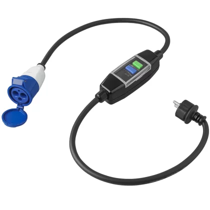 Fehlerstromschutzschalter CEE Adapter 3x2,5mm² L 150cm - Nennfehlerstrom 30mA - FI Schutzschalter 3600 Watt - Camping Stromkabel 230 Volt Campingplatz, Wohnmobil, Boot, RCD Adapter für Outdoor