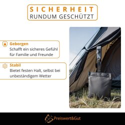 Sandsack 8er Set Sandsäcke Grillpavillon Pavillon Beschwerung UV Zelt Gewichte 18x5 cm befüllbar mit Clip Klettverschluss