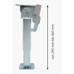2x Anhänger Stützen Höhenverstellbar 290–460mm - Kurbelstütze mit Befestigungsmaterial und Handkurbel - Wohnwagen Stützen bis 500Kg - die Ausdrehstütze ist aus Stahl Q235 mit Zinklegierung