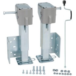 2x Anhänger Stützen Höhenverstellbar 290–460mm - Kurbelstütze mit Befestigungsmaterial und Handkurbel - Wohnwagen Stützen bis 500Kg - die Ausdrehstütze ist aus Stahl Q235 mit Zinklegierung