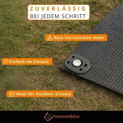 20x Zeltheringe Set Vorzeltteppich Heringe Camping 10cm für Bodenplane flacher Kopf vermindert Stolperstellen Zeltnägel Ø6 mm für Vorzelte, Sonnensegel, Pavillon Vorzeltteppich