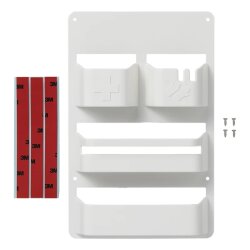 2 STK Hänge Organizer Camping Zubehör Hängeregal 4 Fächer 28 x 18 cm Türorganisation mit Schrauben und 3M Aufkleber, flexible Befestigung für Camping