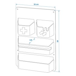 2 STK Hänge Organizer Camping Zubehör Hängeregal 4 Fächer 28 x 18 cm Türorganisation mit Schrauben und 3M Aufkleber, flexible Befestigung für Camping