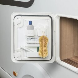2x Hängeregal Camping mit 4 Fächern für Reinigungsmittel, Hängeorganizer Wohnmobil Zubehör 28x18cm –  ABS Regal zur Türorganisation – Wohnwagen Gadgets