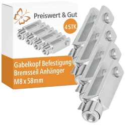 4 x Gabelkopf für Bremsseile M8x58mm kompatibel...