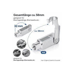4 x Gabelkopf für Bremsseile M8x58mm kompatibel...