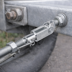 4 x Gabelkopf M8 58mm für Abreißseil Anhänger zuverlässige Verbindung für Bremszüge an Anhänger und Camper, hochwertiger Gelenkkopf als Ersatzteil