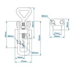 8x Spannverschluss Anhänger klein verstellbar...
