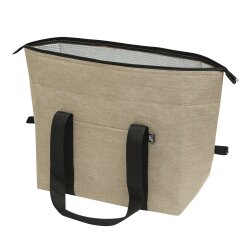 Kühltasche Groß Faltbar – XXL Isoliertasche für Einkauf und Camping, Thermotasche aus robustem RPET, ca. 38x19x26cm (17L) Beige