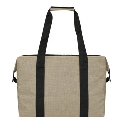 Kühltasche Groß Faltbar – XXL Isoliertasche für Einkauf und Camping, Thermotasche aus robustem RPET, ca. 38x19x26cm (17L) Beige