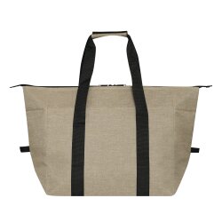 Kühltasche Groß Faltbar – XXL Isoliertasche für Einkauf und Camping, Thermotasche aus robustem RPET, ca. 38x19x26cm (17L) Beige