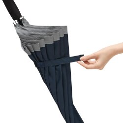 Stockschirm Sturmfest Groß – Automatik Regenschirm für Herren und Damen, Windsicher mit Fiberglasspeichen, Ø 105 / 83 cm, RPET Bezug Blau