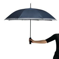 Stockschirm Sturmfest Groß – Automatik Regenschirm für Herren und Damen, Windsicher mit Fiberglasspeichen, Ø 105 / 83 cm, RPET Bezug Blau