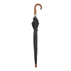 Automatik Stockschirm Schwarz sturmfest Ø116 cm - Regenschirm für Herren Damen – Eleganter Stockschirm mit Holzgriff für 2 Personen
