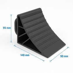 PKW Anhänger Zubehör – 2x stabile Unterlegkeile ca. 14,8 x 9,5 x 7 cm, Griffbreite 7 cm, Tiefe 3 cm – robuste Wohnmobilausstattung, Keile Anhänger bis 4000 kg, kompakt, leicht, universell