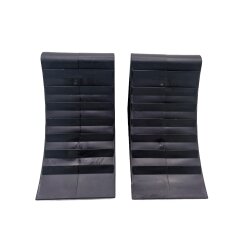 PKW Anhänger Zubehör – 2x stabile Unterlegkeile ca. 14,8 x 9,5 x 7 cm, Griffbreite 7 cm, Tiefe 3 cm – robuste Wohnmobilausstattung, Keile Anhänger bis 4000 kg, kompakt, leicht, universell
