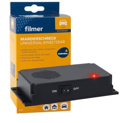 Marderschreck Auto – effektive Marderabwehr Auto für ca. 40 m² – batteriebetrieben, kein Anklemmen an die Autobatterie nötig, schützt zuverlässig Fahrzeug, Motorraum und Kabel vor Marderschäden