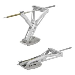 2x Wohnwagen Stützen Ausdrehstütze mit Stützplatte 605x280mm – Kurbelstützen für Wohnmobil & Anhänger, verzinkter Stahl, 1000kg Tragfähigkeit