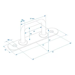 12x Planenösen für Anhänger 72x16x25mm zur Befestigung von Planen Bügel B35mm