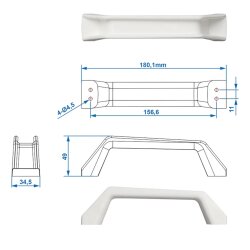 Universal POM Halterung 18 cm – stabile Befestigung für Wohnwagen, Wohnmobil & Anhänger, inkl. Abdeckkappen für Montage