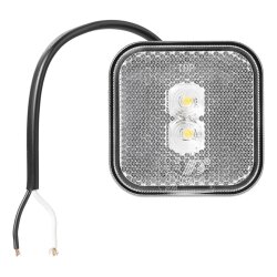 LED Positions-/Begrenzungsleuchte 65×65 mm, weiß, E-geprüft nach StVZO – 2er Set, links/rechts montierbar – für Heckträger & Fahrradträger, Wohnmobil/Wohnwagen, Anhänger