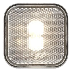 LED Positions-/Begrenzungsleuchte 65×65 mm, weiß, E-geprüft nach StVZO – 2er Set, links/rechts montierbar – für Heckträger & Fahrradträger, Wohnmobil/Wohnwagen, Anhänger