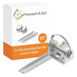 2x Bordwandscharnier Anhänger Set 376mm mit...