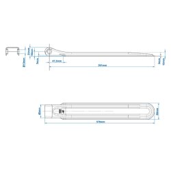 2x Bordwandscharnier Anhänger Set 376mm mit Halterung für Bordwände verzinkt