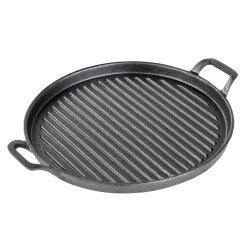 Gusseisenpfanne Grill Durchmesser 31cm Rund Grillplatte 2,9kg mit Griffen