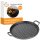 Gusseisenpfanne Rund Grillplatte Durchmesser 31 cm aus massiv 2,9 kg mit Griffen für BBQ, Grill, Herd und Ofen, gleichmäßige Wärmeverteilung auf der Platte