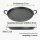 Gusseisenpfanne Rund Grillplatte Durchmesser 31 cm aus massiv 2,9 kg mit Griffen für BBQ, Grill, Herd und Ofen, gleichmäßige Wärmeverteilung auf der Platte