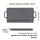 Gusseisen Pfanne Grillplatte rechteckig 40 x 20,5 cm massiv 2,7 kg mit Griffen für BBQ Grill Gasherd Induktion Backofen gleichmäßige Hitze Pfanne Bratplatte