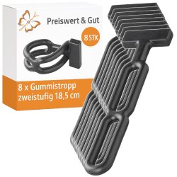 8x Gummistropp zweistufig 18,5 cm Planenspanner 2 Loch...