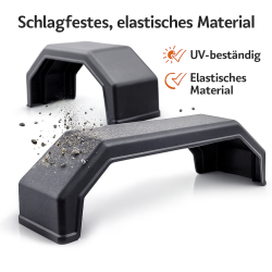 Kotflügel für Anhänger 8 Zoll – stoßfest & UV-beständig – Kunststoff-Schutzblech 510x190x152 mm, elastisch & leicht montierbar 2er Set