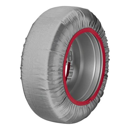 Schneesocken für Reifen 13-18 Zoll CWS50 175/70R14 – 185/65R15 – 175/60R16 - Alternative zu Schneeketten nach EN 16662-1 – textile Reifensocken – Set 2 Stück mit Tasche & Handschuhen
