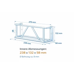 Lampenschutzgitter für Anhänger 2er Set aus Stahl verzinkt 270 × 132 × 68 mm Rücklichtschutz für PKW Anhänger Wohnwagen Schraubmontage