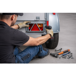 Lampenschutzgitter für Anhänger 2er Set aus Stahl verzinkt 270 × 132 × 68 mm Rücklichtschutz für PKW Anhänger Wohnwagen Schraubmontage