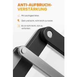 Faltschloss Fahrrad 85 cm mit Halterung – Stahl Sicherheitsstufe 10 – faltbares Fahrradschloss mit 2 Schlüsseln für E-Bike und Fahrräder robust, wetterfest & kompakt