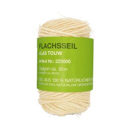 Flachsseil 3 mm – 30 m Rolle aus Leinenfaser...